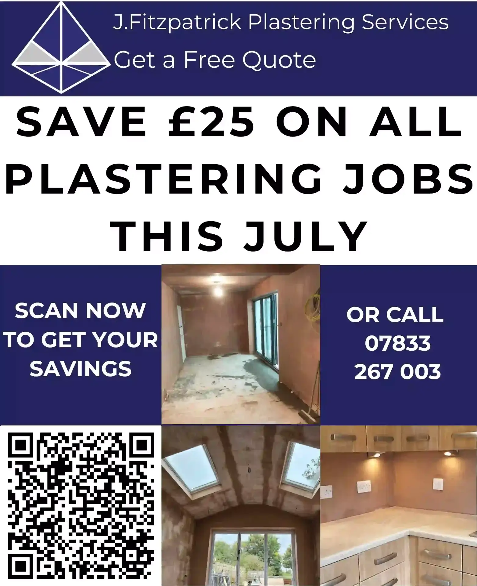 J. Fitzpatrick Plastering Services — save £25 on all plastering jobs this July in Macclesfield